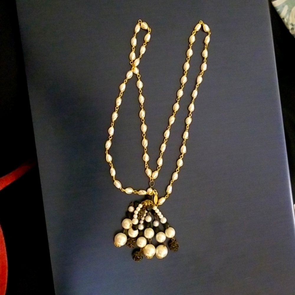 Vintage Napier Dangle Bead Necklace